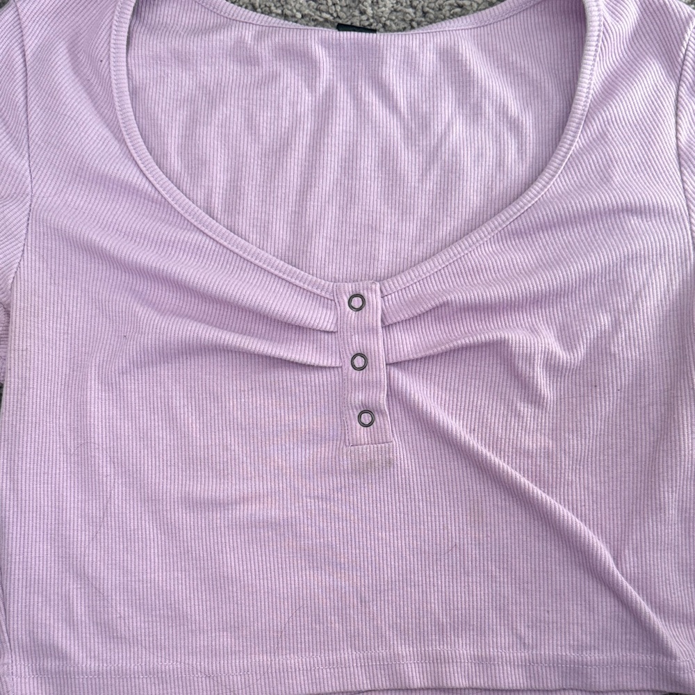 H&M Lilac Ribbed Crop Top